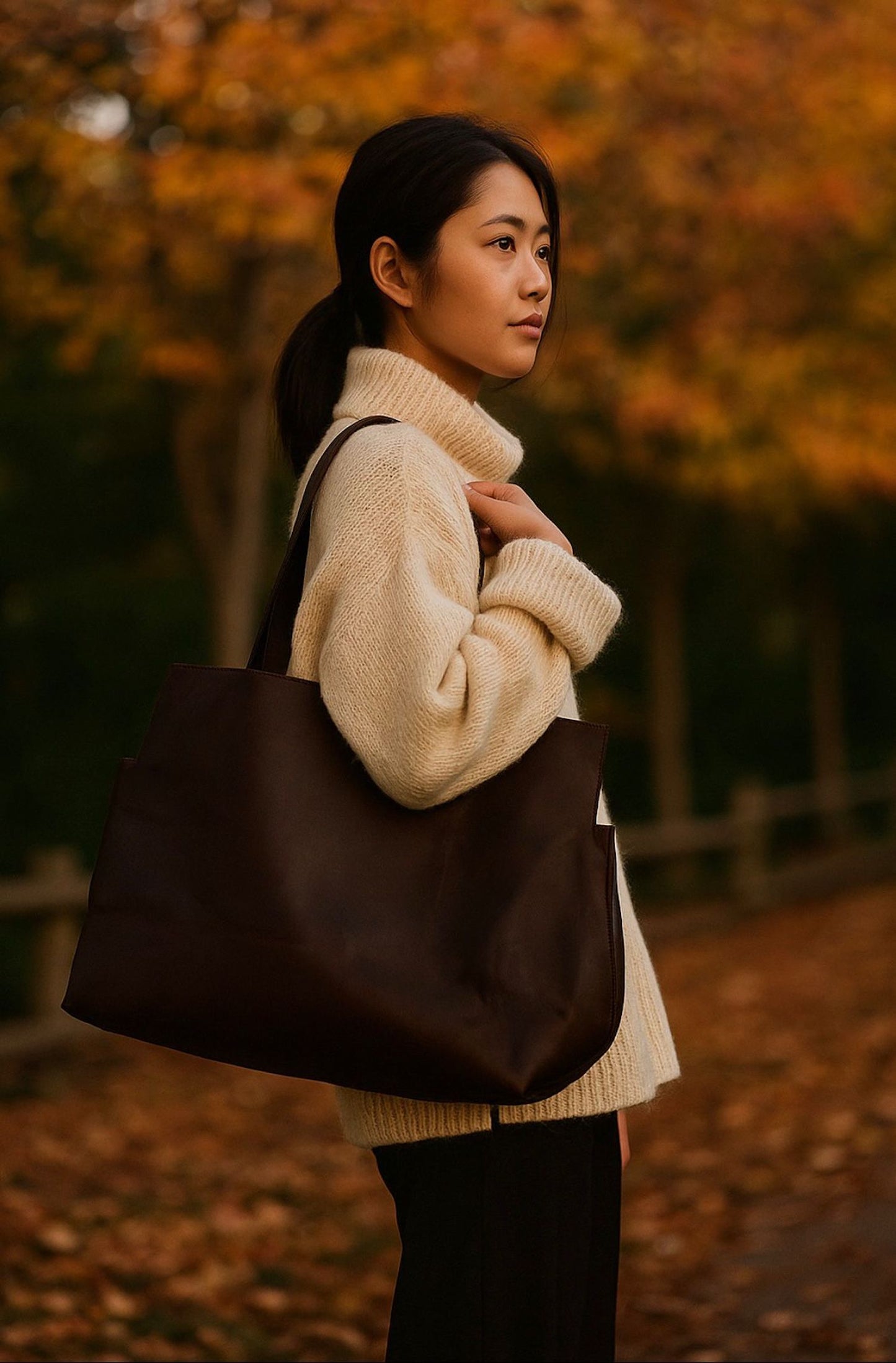 Brown Leather Tote Bag