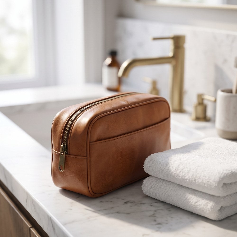 Walnut Zip Top Wash Bag
