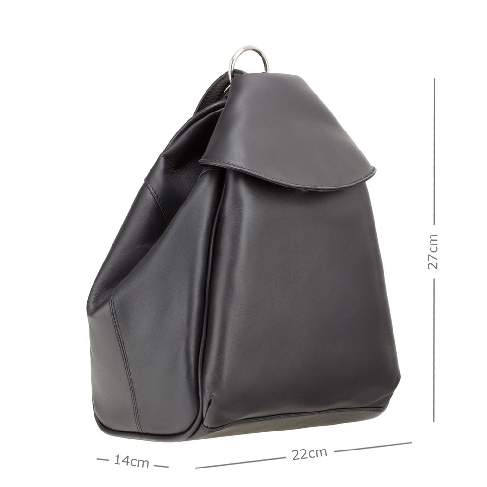 Abbie Leather Backpack – Black