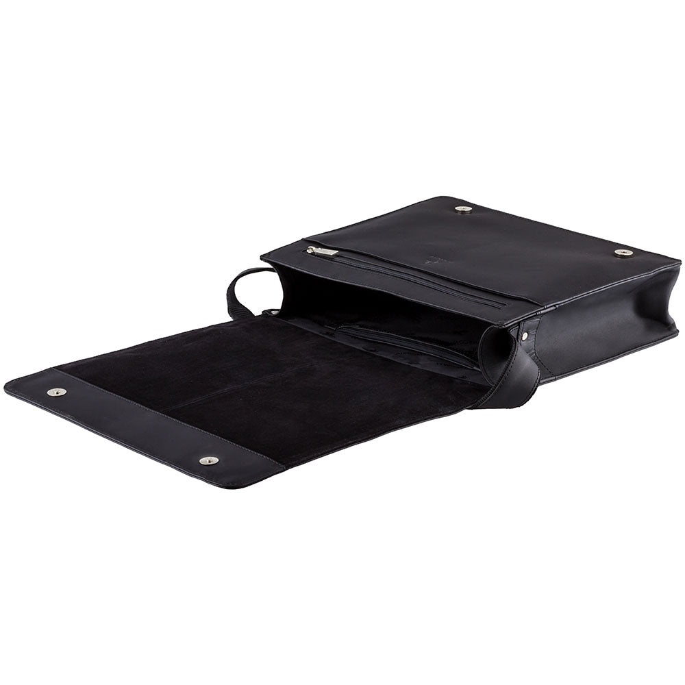 Harvard Large Leather Messenger Bag – Black