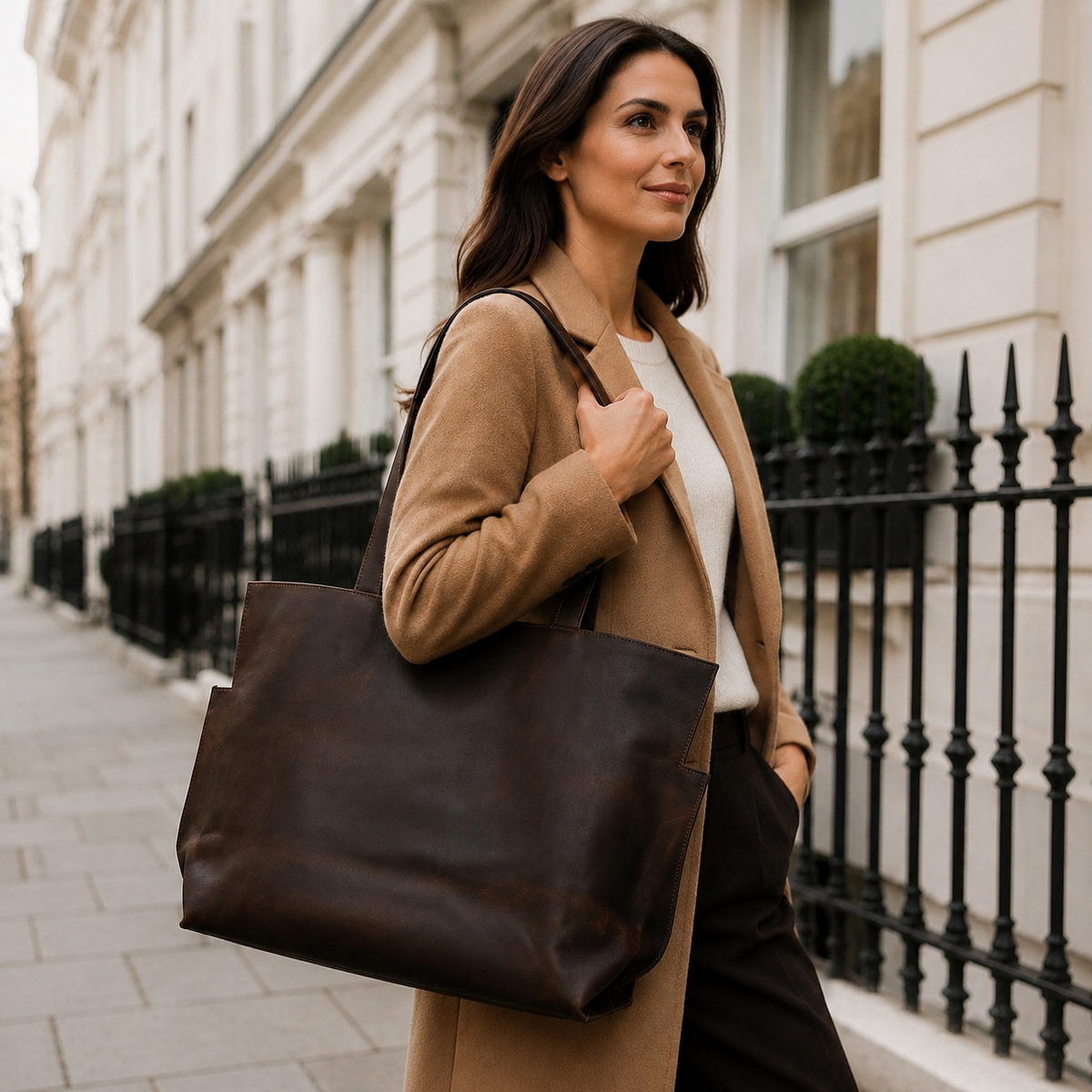 Brown Leather Tote Bag