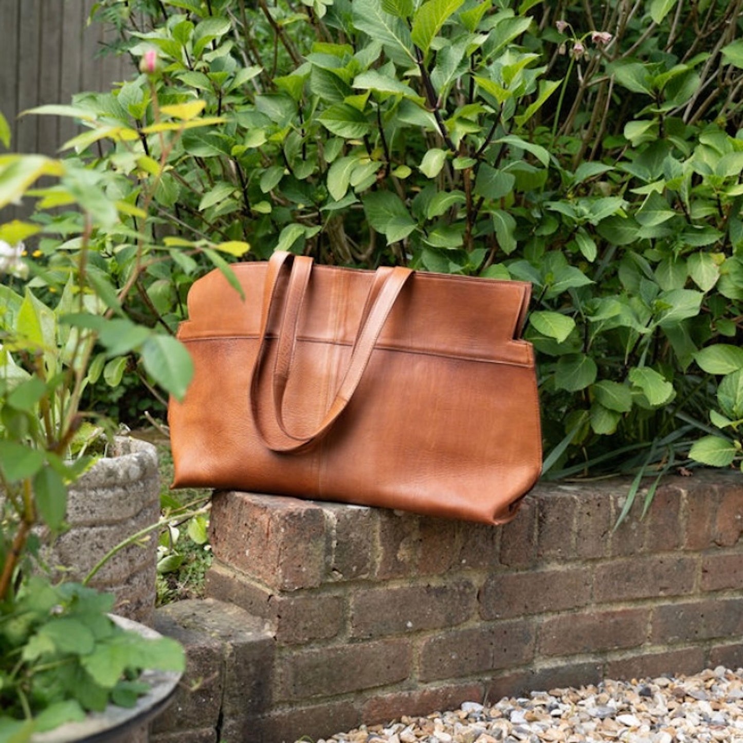 Walnut Leather Tote Bag
