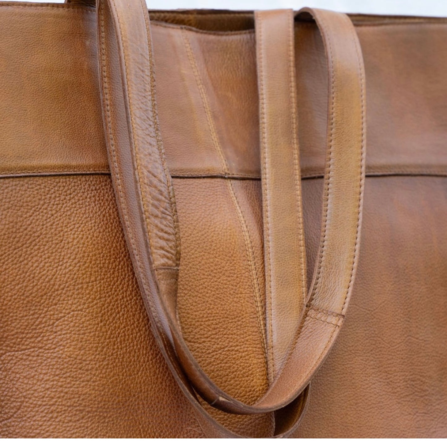 Walnut Leather Tote Bag