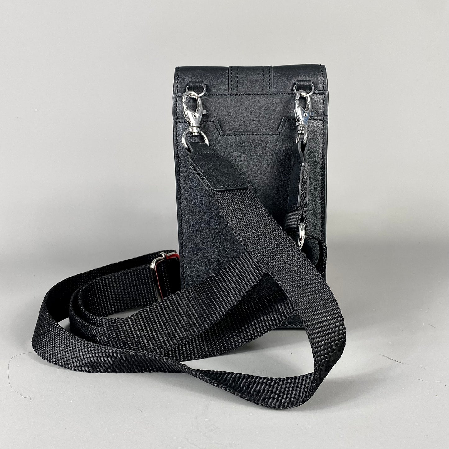 Black Leather Mini Cross Body Phone Bag