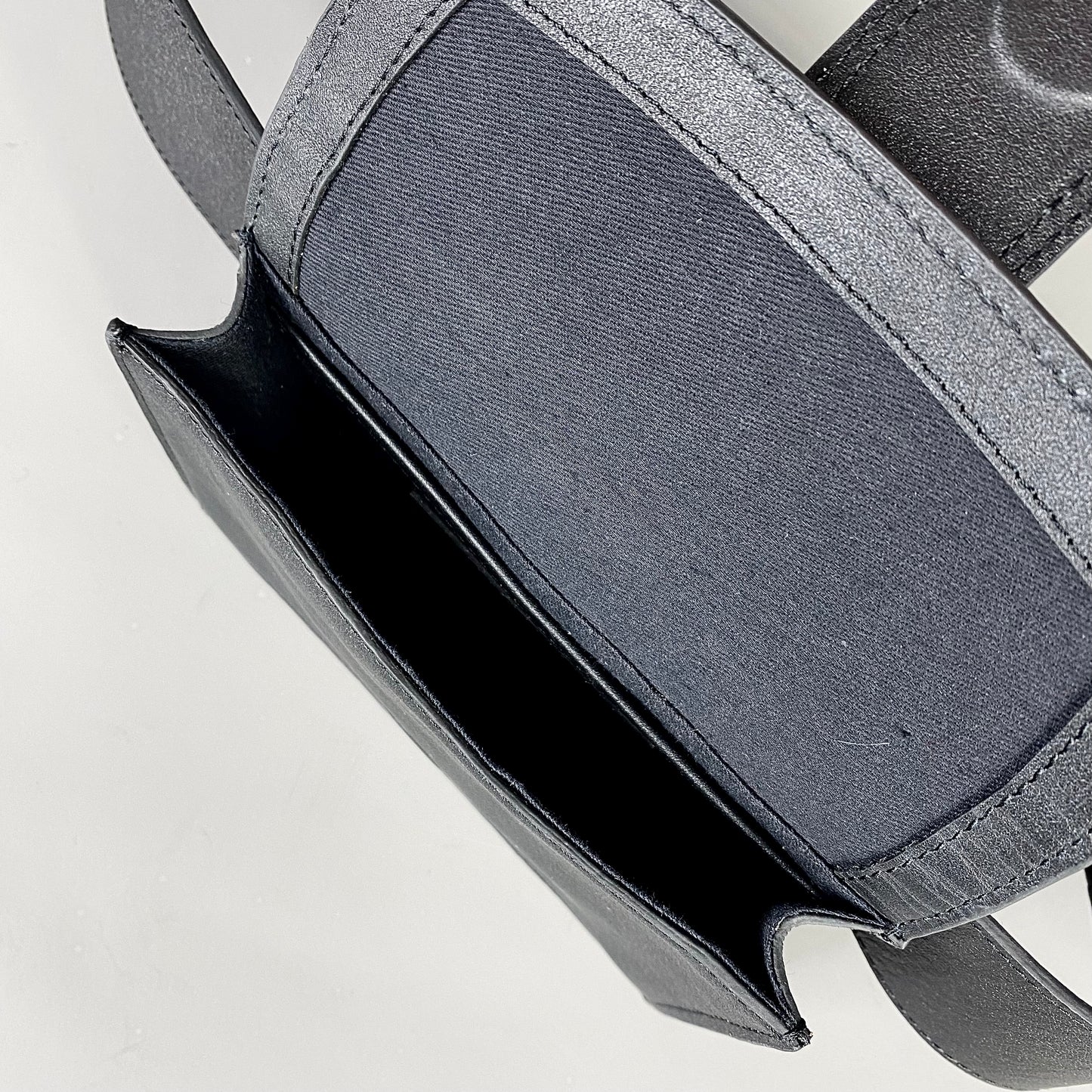 Black Leather Mini Belt Bag