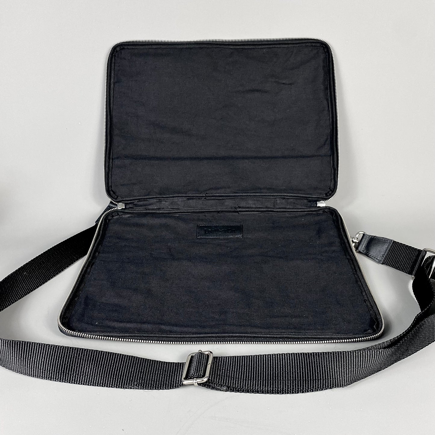 Black Leather Laptop Sleeve Bag