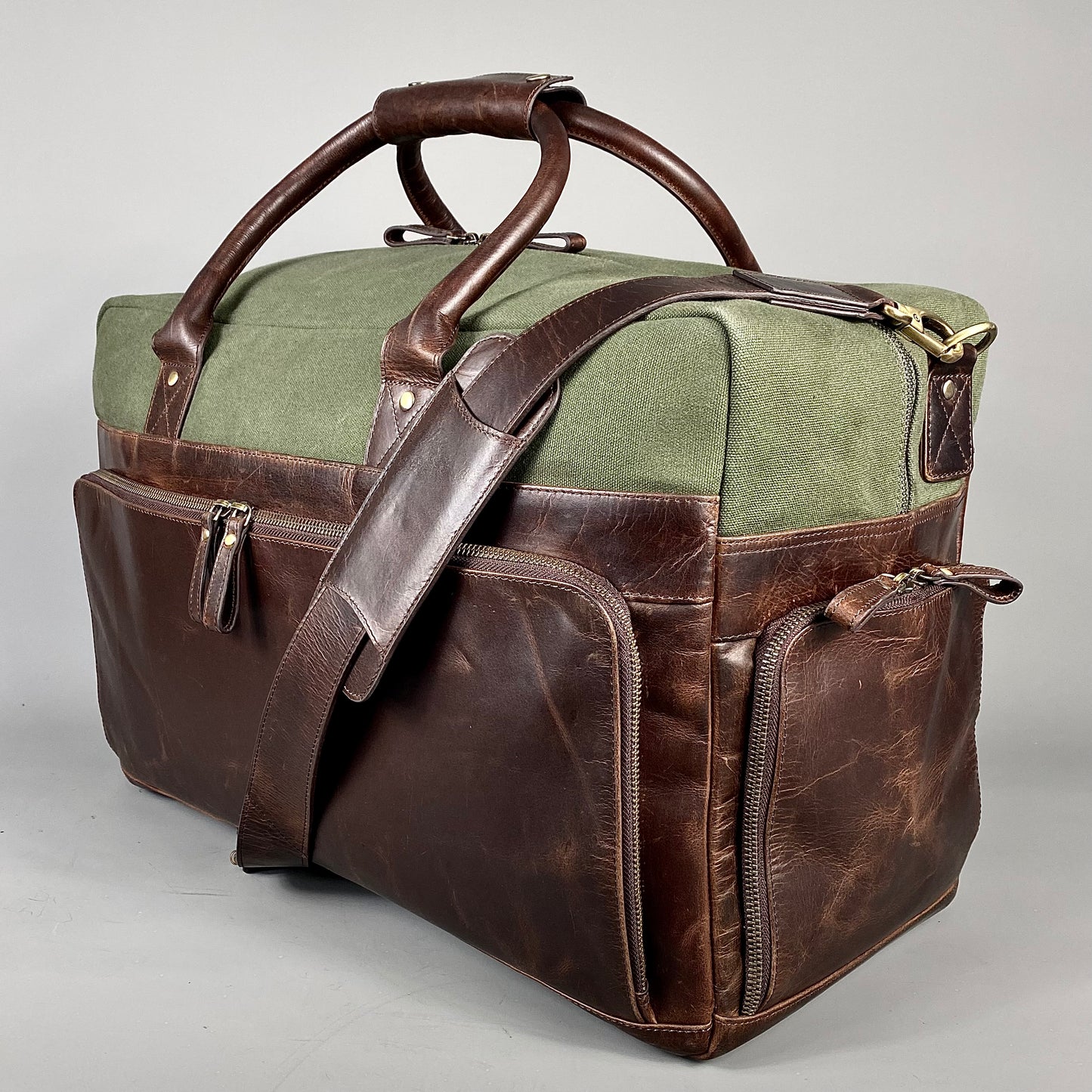 Leather & Canvas Mix Weekend Holdall