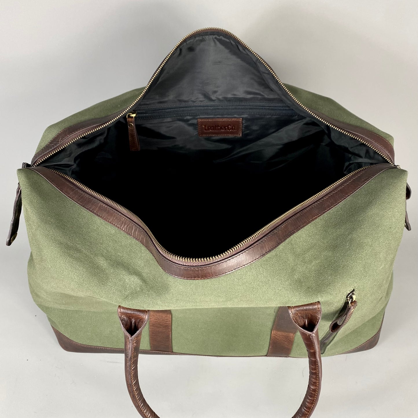 Canvas Weekend Holdall With Leather Trim