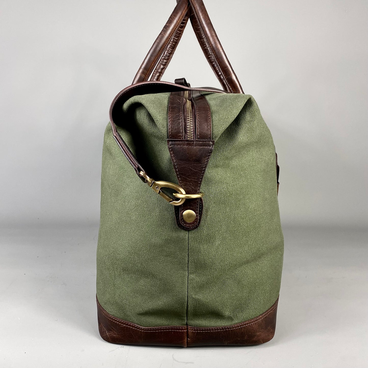 Canvas Weekend Holdall With Leather Trim