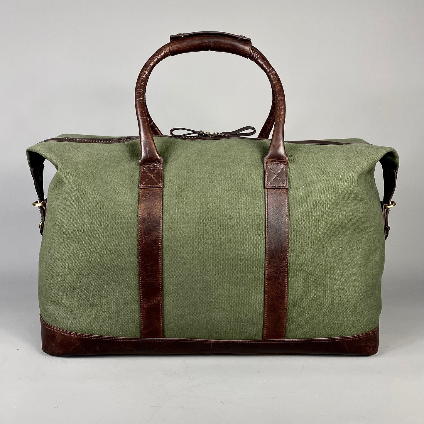 Canvas Weekend Holdall With Leather Trim