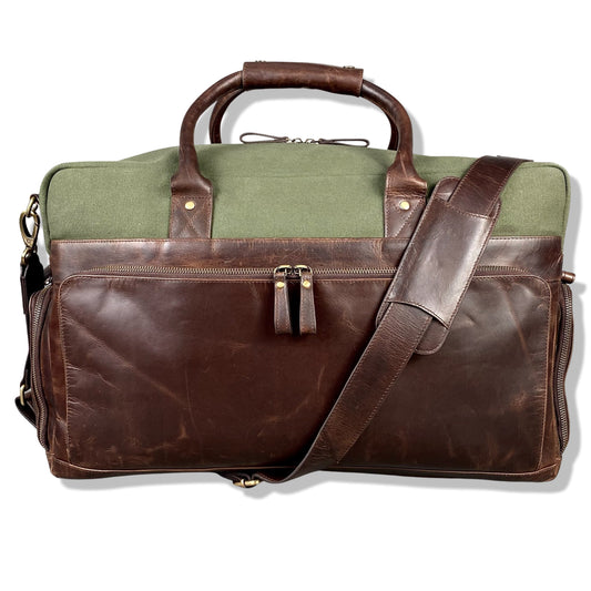 Leather & Canvas Mix Weekend Holdall