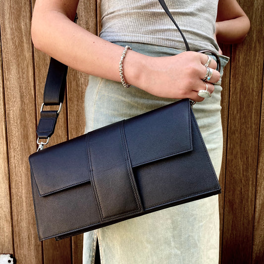 Mini Black Leather Belt Bag By LeatherCo.