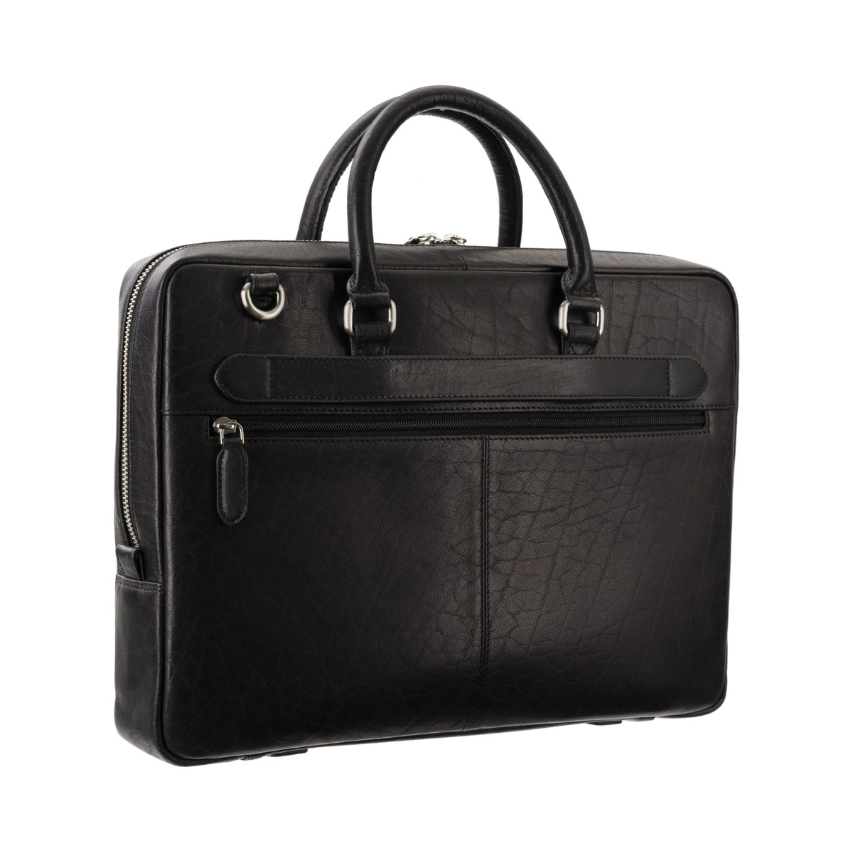 Carl Leather Laptop Bag – Black