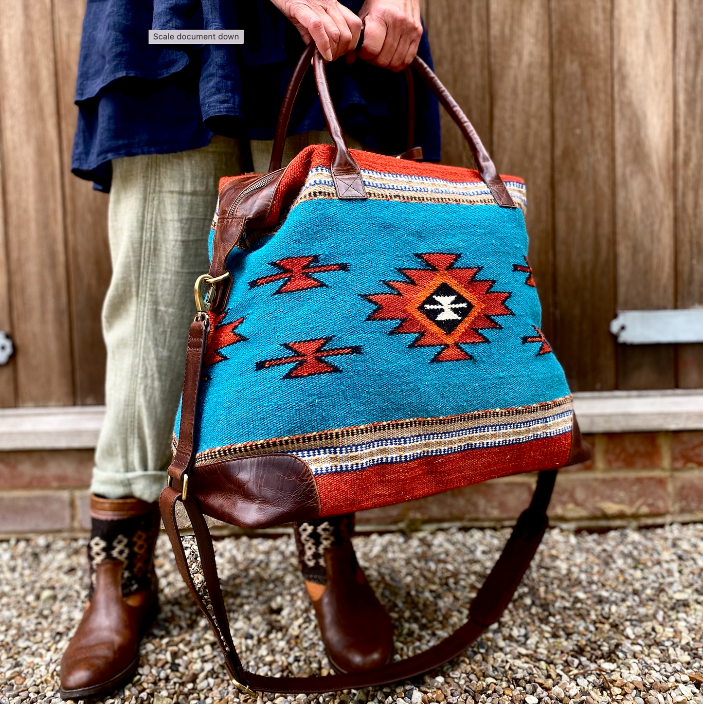 Carpet Weekend Holdall With Leather Trim