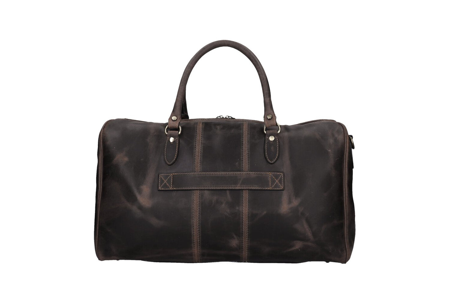 Dark Brown Leather Weekend Holdall