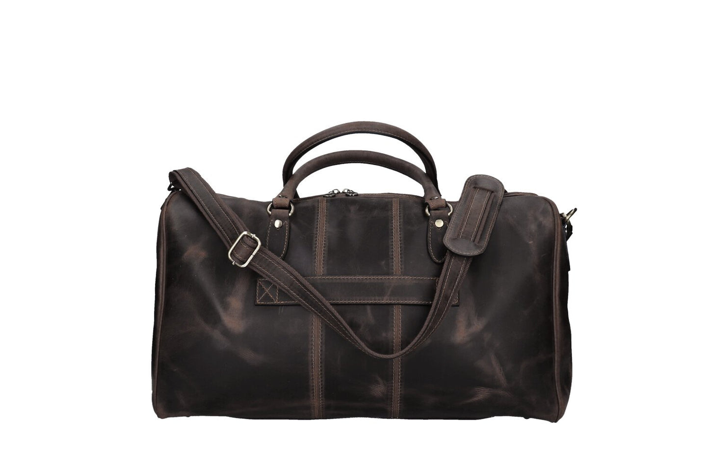 Dark Brown Leather Weekend Holdall