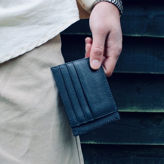LeatherCo Black Leather Flat Card Holder
