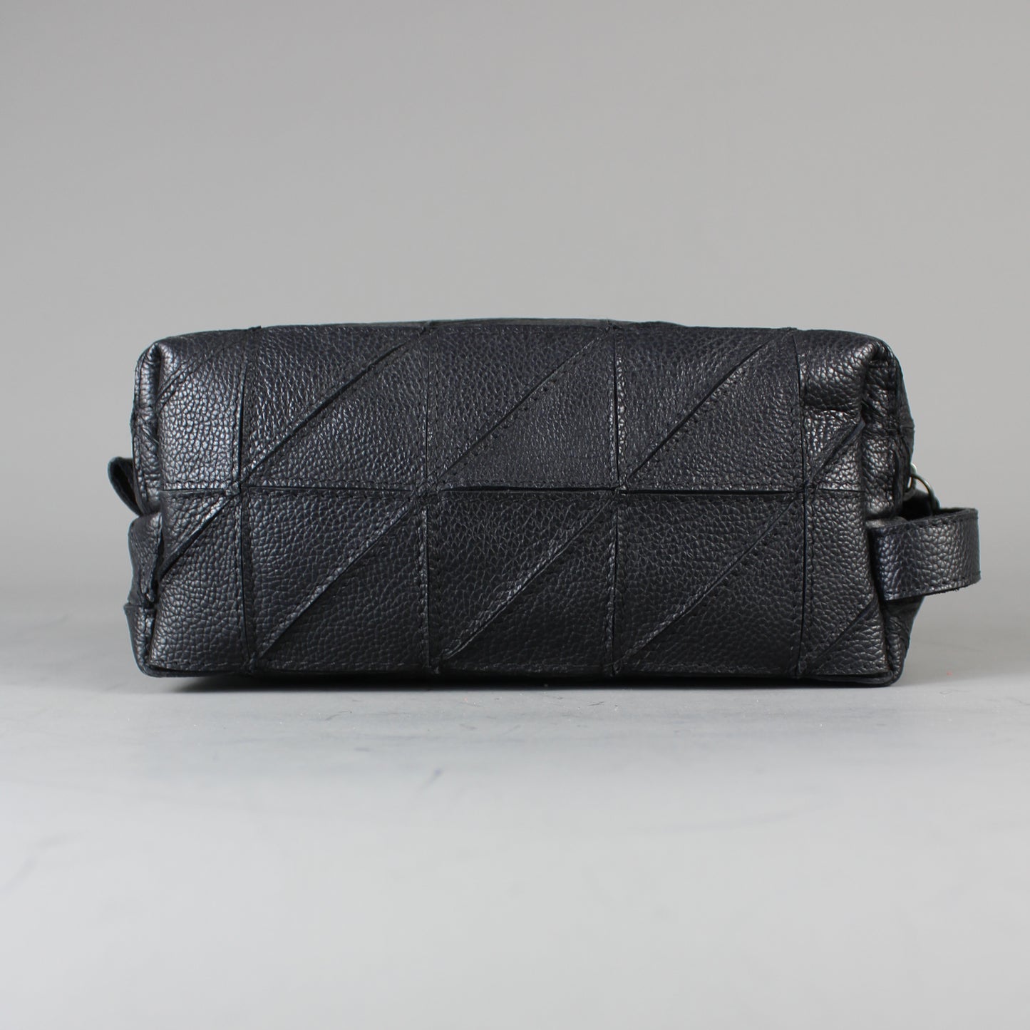 LeatherCo Black Salvaged Leather Cosmetics Bag