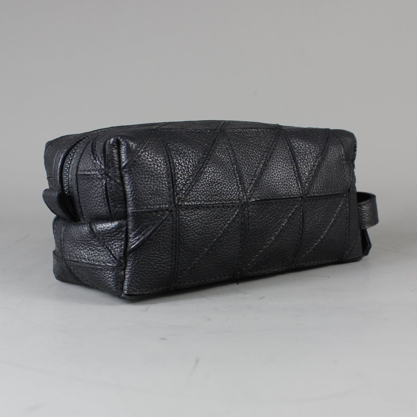 LeatherCo Black Salvaged Leather Cosmetics Bag