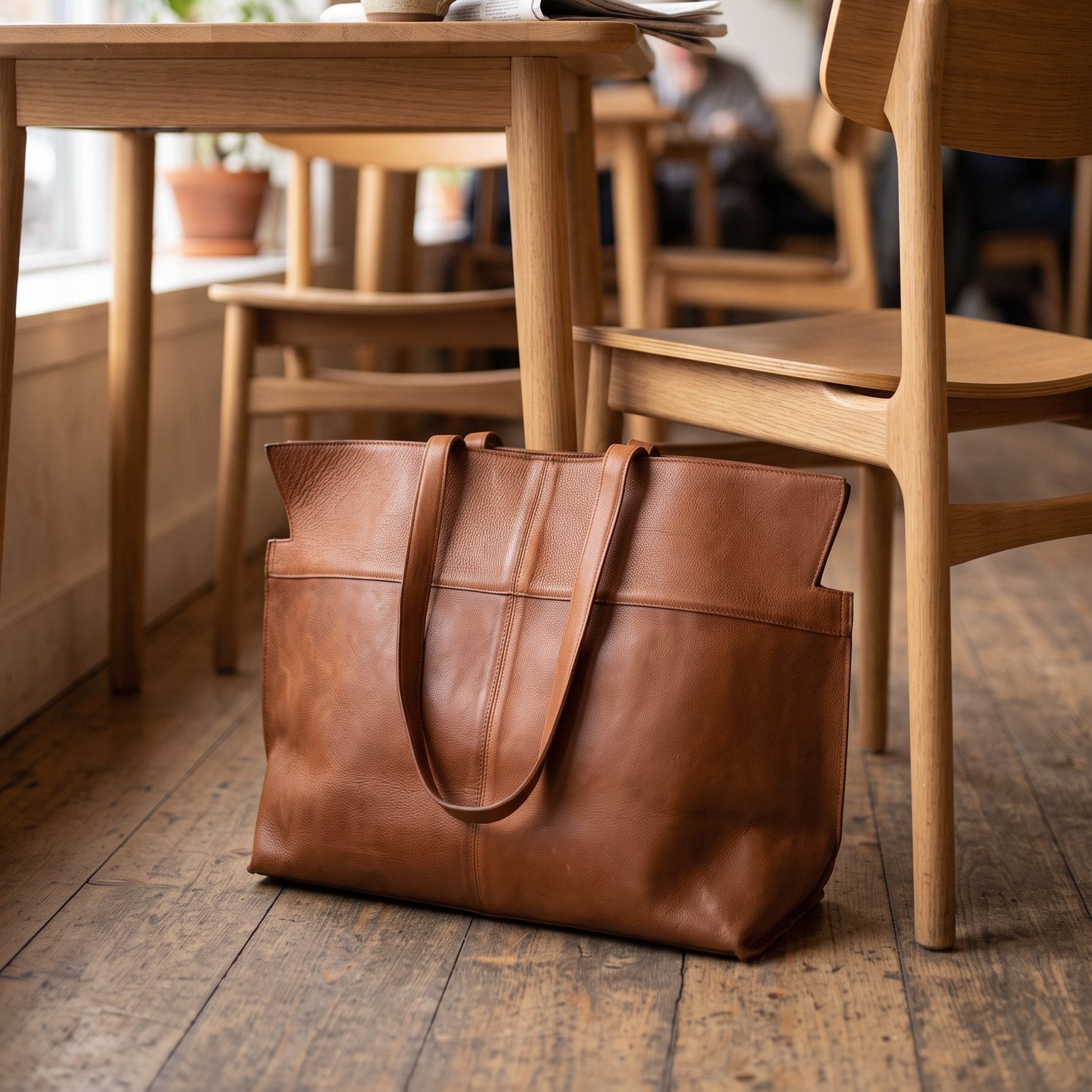 Walnut Leather Tote Bag