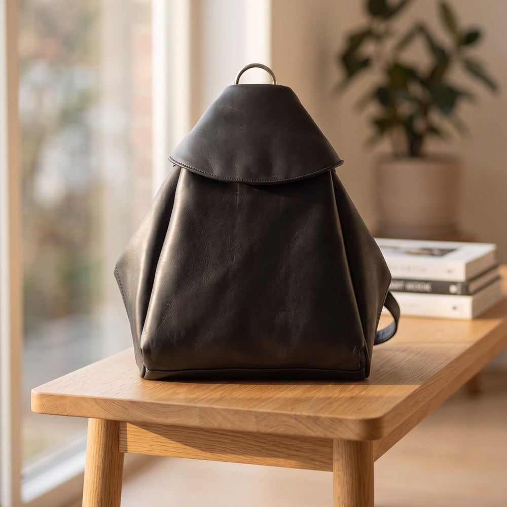 Abbie Leather Backpack – Black
