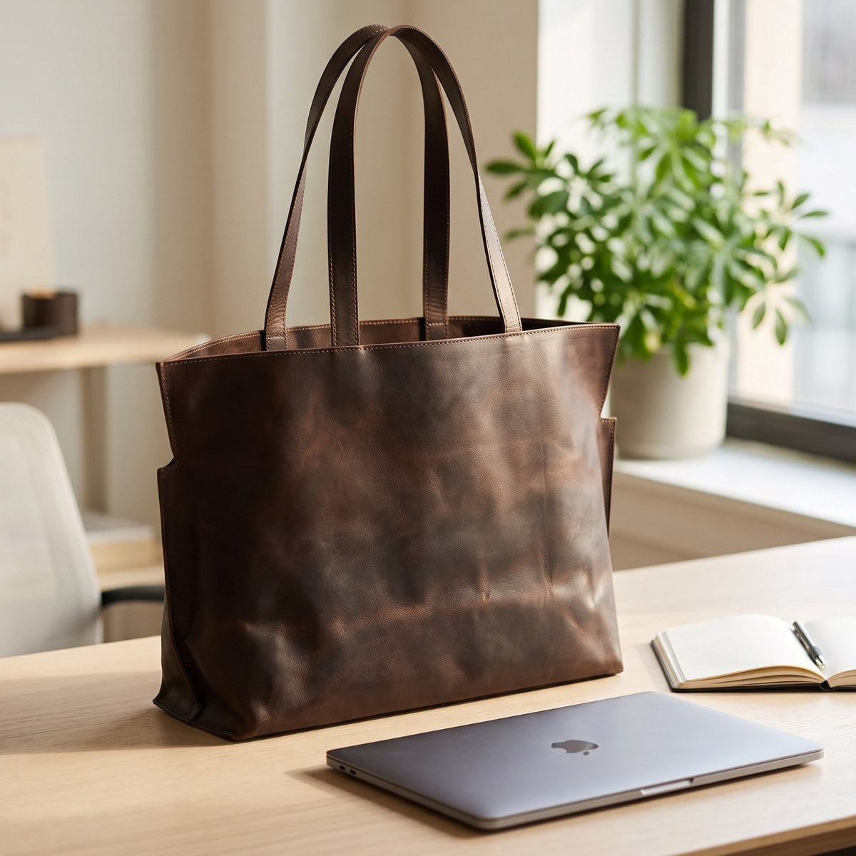 Brown Leather Tote Bag